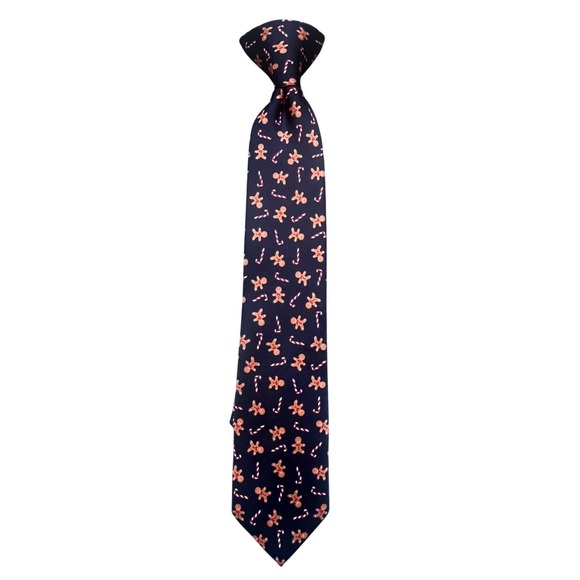 Wembley Other - Wembley Boys Navy Gingerbread‎ Man CandyCane Christmas Tie